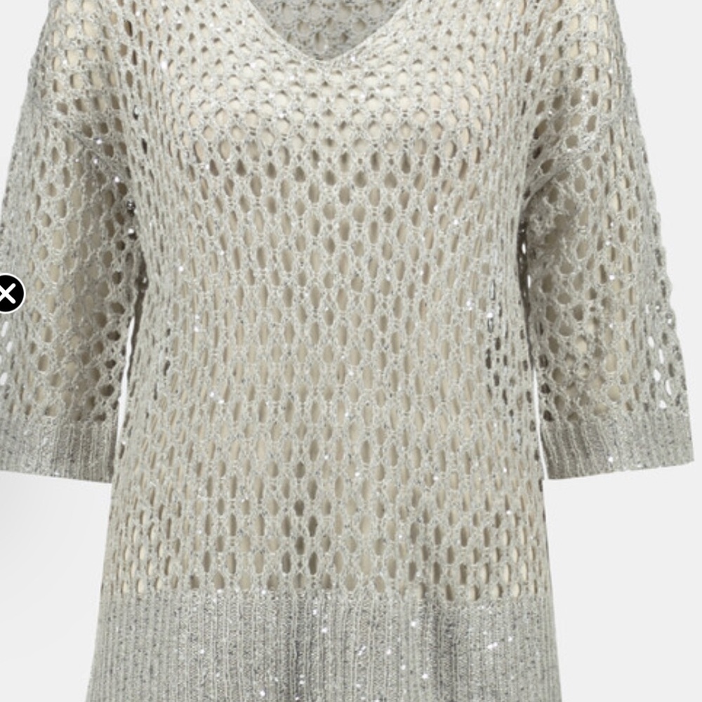 Joseph Ribkoff Light Beige Open Knit Tunic - Picture 3 of 10